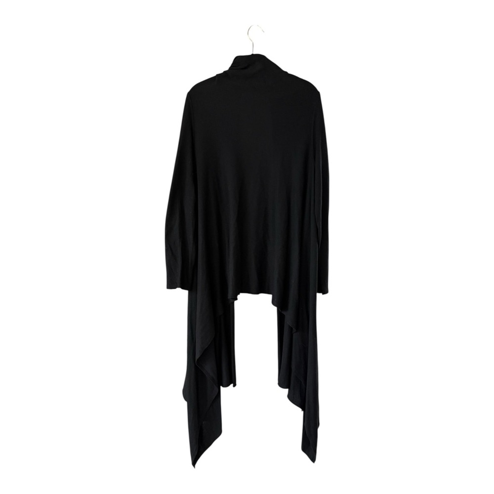 Women’s Black Long Open-Front Draped Cardigan Sweater Size Medium Large Viscose - Picture 6 of 15